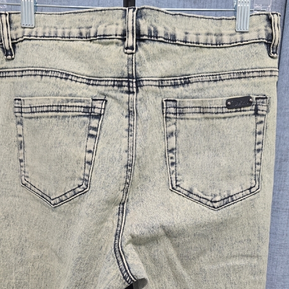 Diane Gilman Women's Acid Washed Retro Look Straight Leg Jeans Blue,off White 12 - Picture 8 of 11